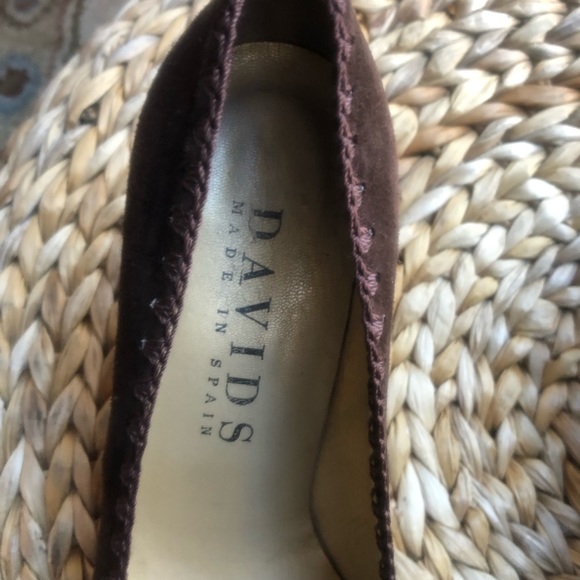 🤎 Vintage Funky Brown sued Heels shoes by David ( made in Spain ) size 39 (8,5) - Picture 3 of 8